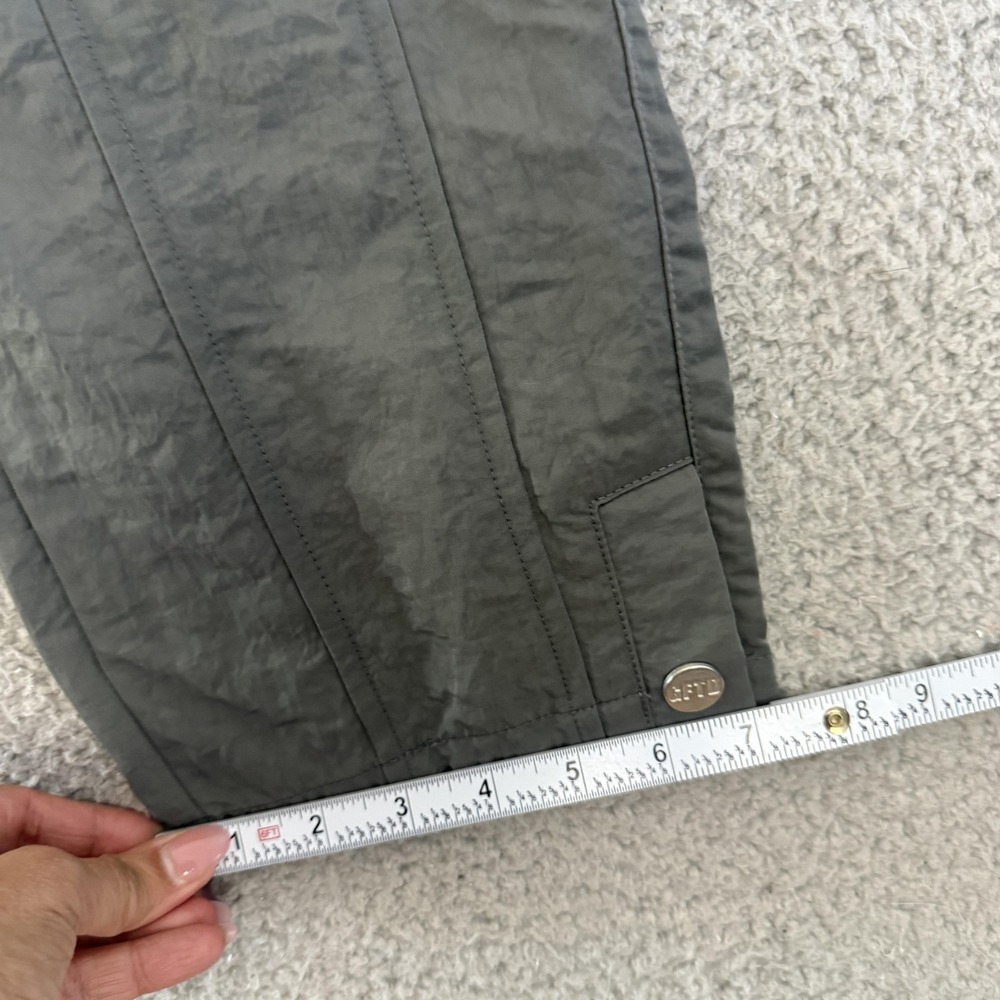 GFTD‎ LA Pants Gray Nylon Cargo Jogger Drawstring Pockets Streetwear - Picture 7 of 11